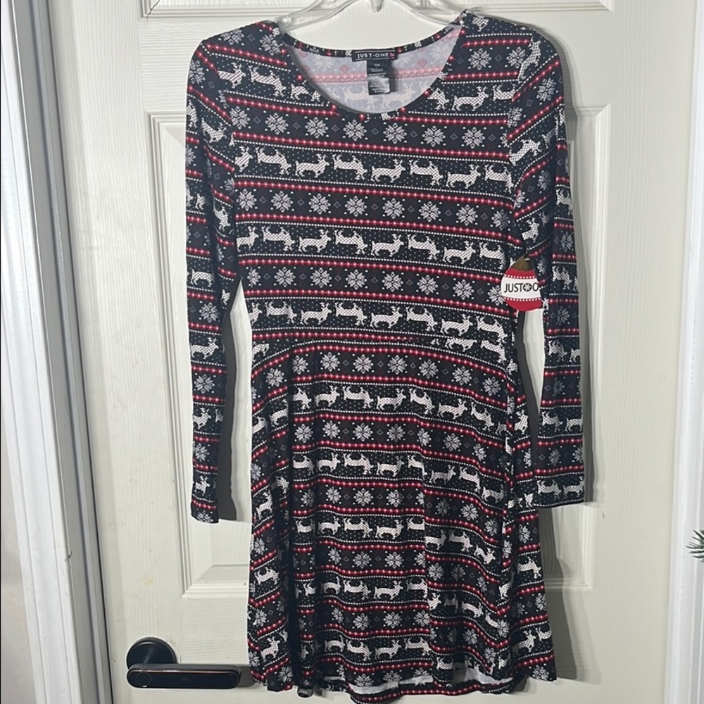 Black and Red Reindeer Dress